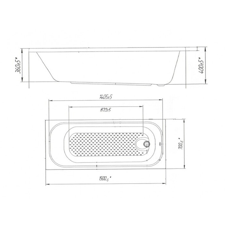 Акриловая ванна Cersanit Build new 150x70