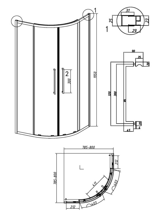 Душевое ограждение Grossman Cosmo 301.K33.02.8080.21.00 80x80