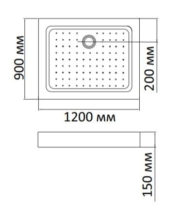 Душевой поддон BandHours Rectangular 912 Tray 120x90