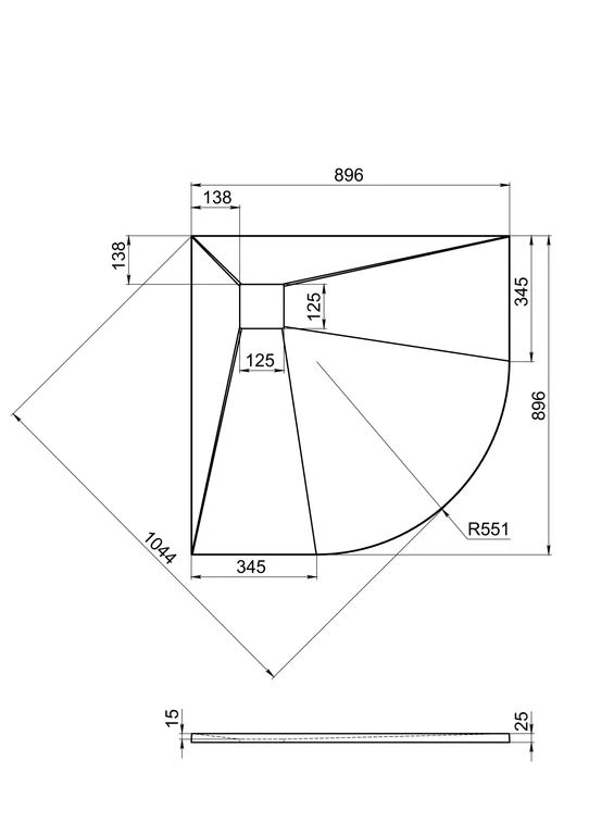 Душевой поддон Good Door Essentia R 90x90 белый ЛП00180