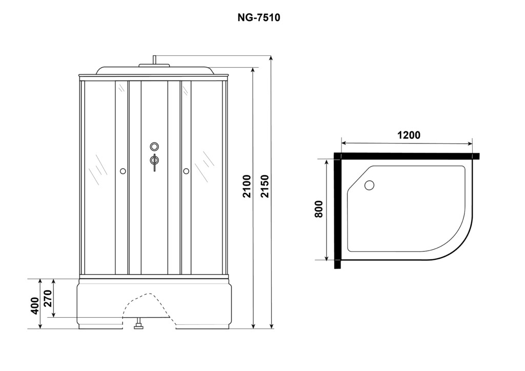 Душевая кабина Niagara NG-7510-14 L 120x80