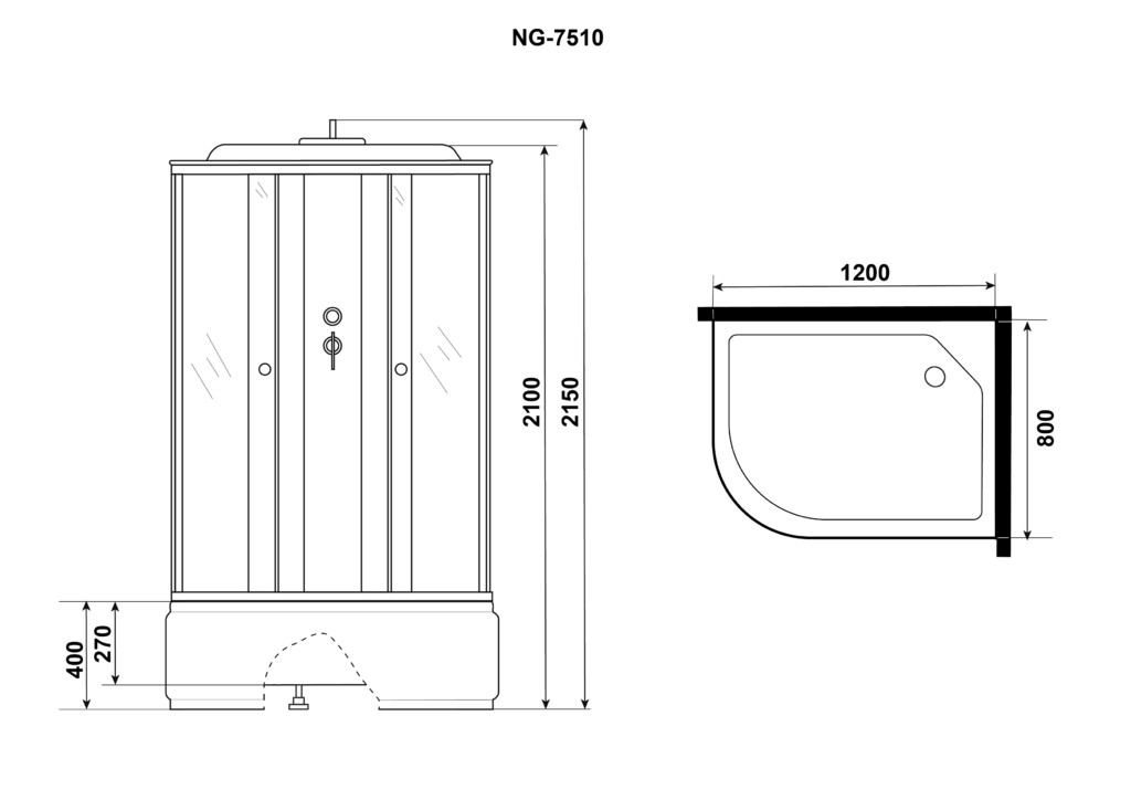 Душевая кабина Niagara NG-7510-14 R 120x80
