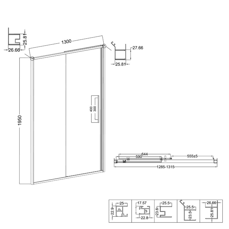 Душевая дверь Niagara NG-85-13TB 130x195