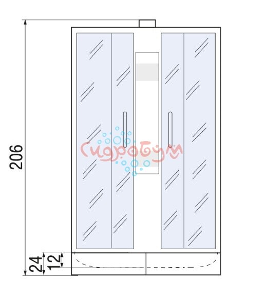 Душевая кабина River Nara Eco Б/К 90/24 BL B 90x90