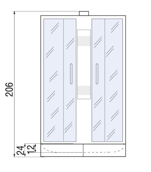 Душевая кабина River Nara Б/К 100/24 MT 100x100