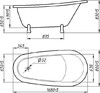 Ванна из искусственного камня Фэма Салерно 170x80, белые ножки