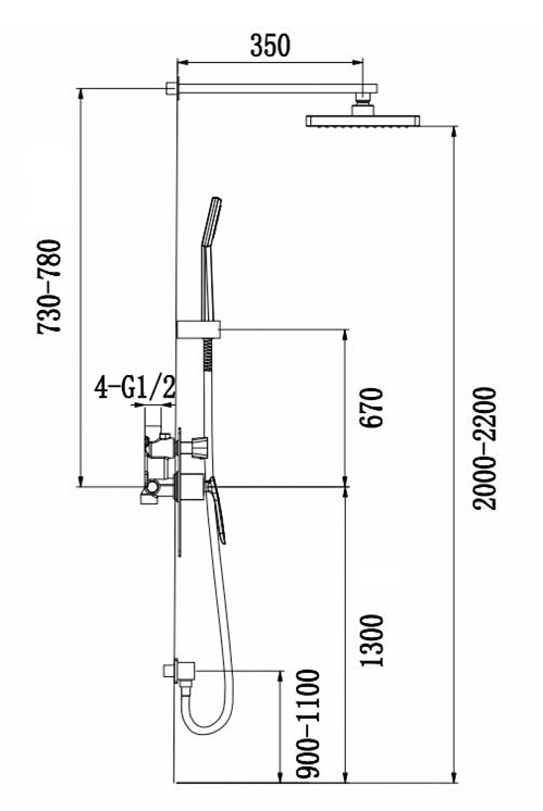 Душевая система Timo Helmi SX-4069/00-16SM