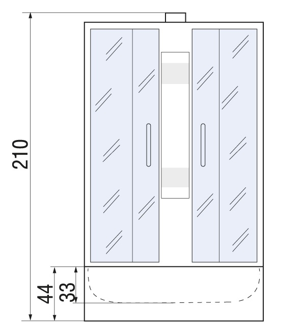 Душевая кабина River Rein Б/К 90/44 МТ 90x90