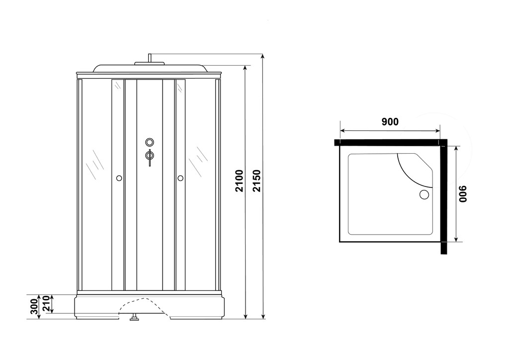 Душевая кабина Niagara Eco E90/26Q/TN 90x90