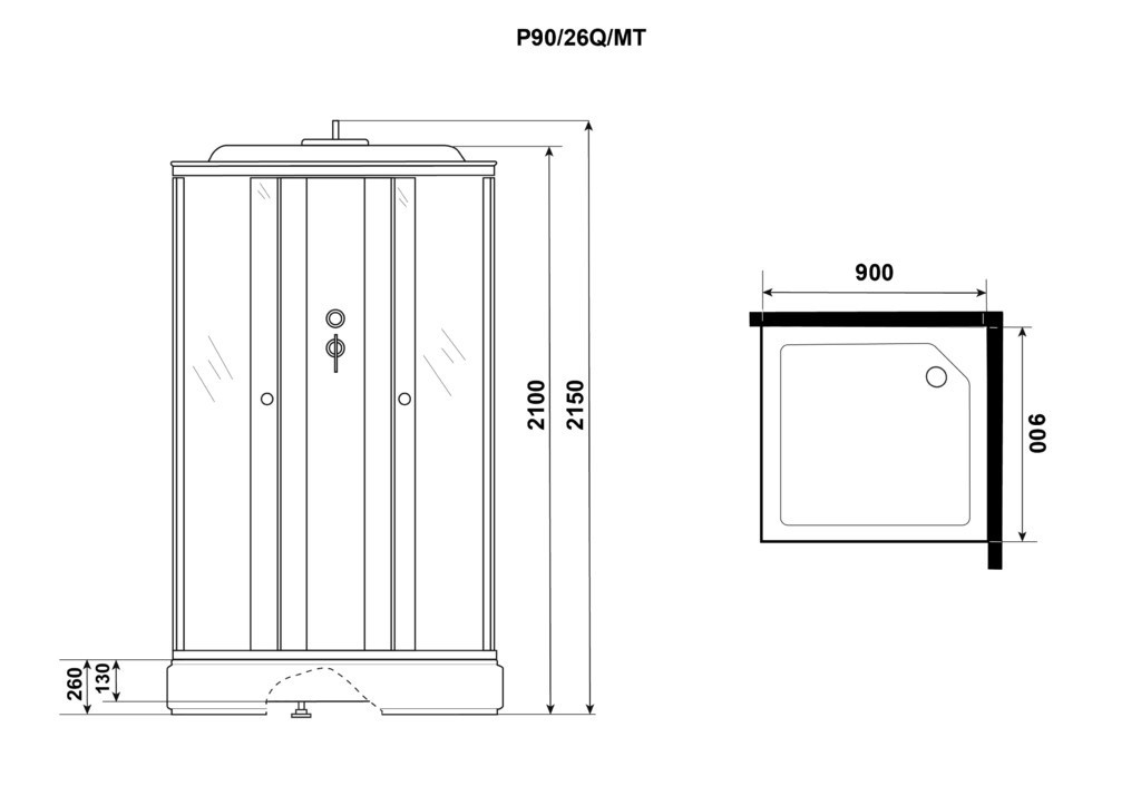 Душевая кабина Niagara P90/26Q/MT 90x90