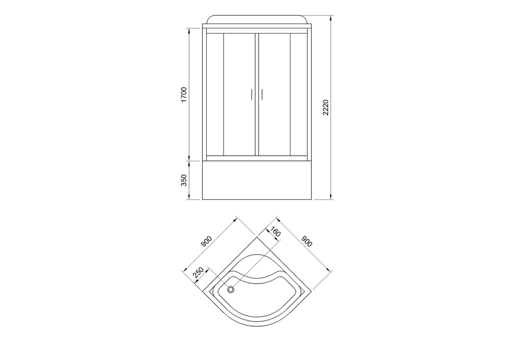 Душевая кабина Royal Bath RB90CK5-BT-CH 90x90