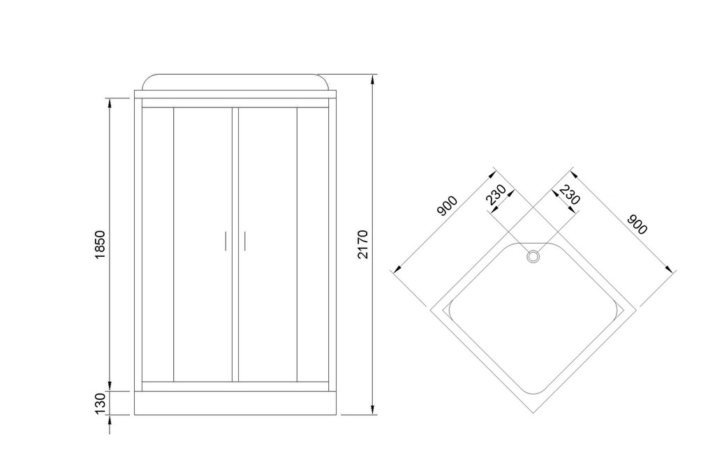 Душевая кабина Royal Bath RB90HP1-M-BL 90x90