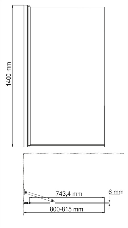 Шторка для ванны WasserKRAFT Berkel 48P01-80 WHITE Fixed 80x140