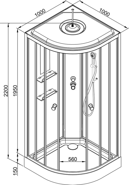 Душевая кабина AvaCan EM1510 GM 100x100