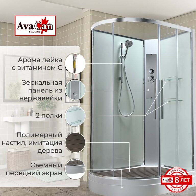 Душевая кабина AvaCan EM2811RNT 110x80