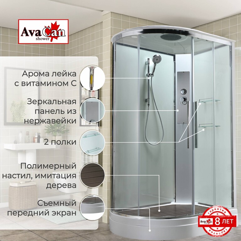 Душевая кабина AvaCan EM2811RT 110x80