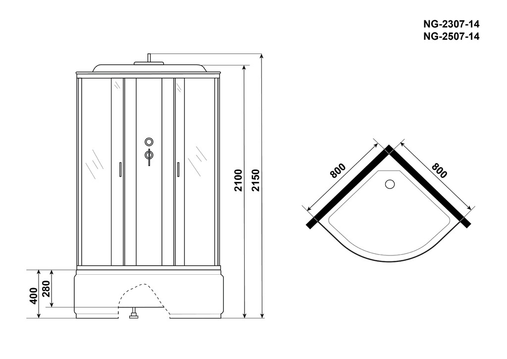 Душевая кабина Niagara NG-2307-14 80x80