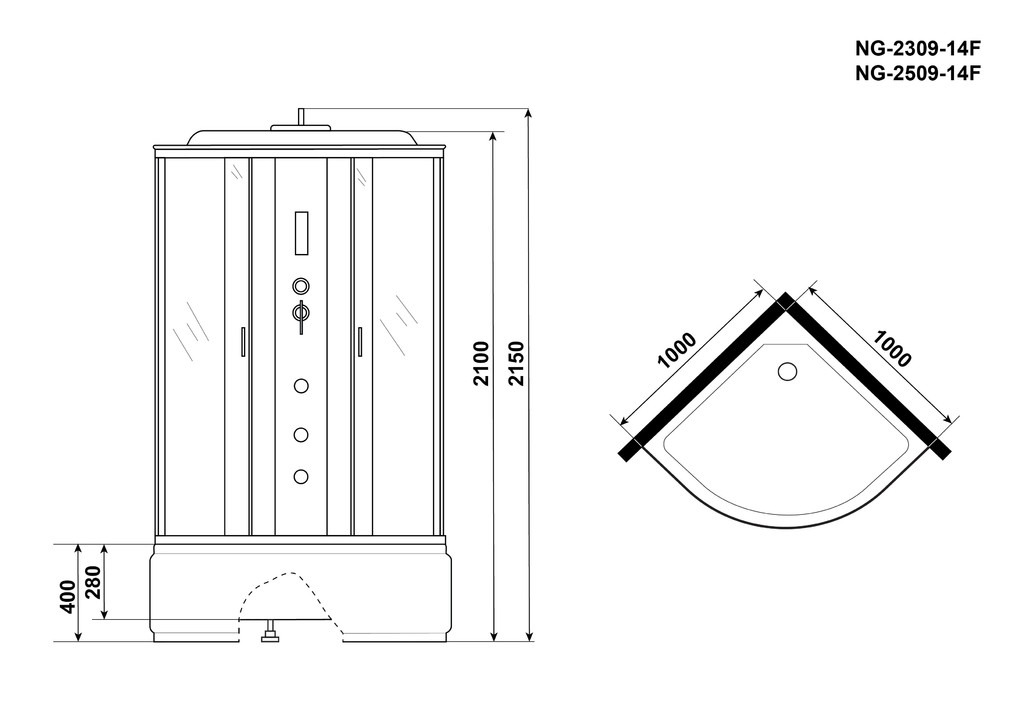 Душевая кабина Niagara NG-2309-14F 100x100