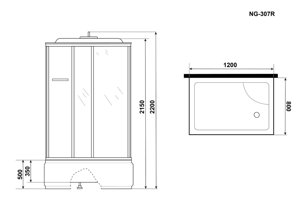 Душевая кабина Niagara NG-307-01R 120x80