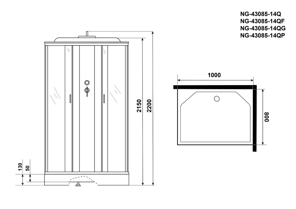 Душевая кабина Niagara NG-43085-14Q 100x80