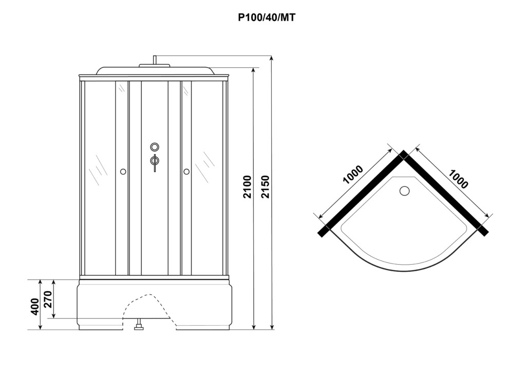 Душевая кабина Niagara P100/40/MT 100x100