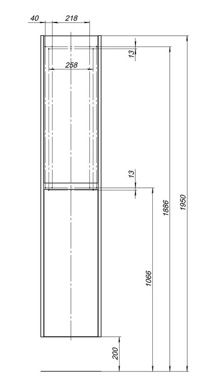 Пенал Aquanet Nova Lite 35 дуб черный