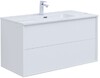 Тумба c раковиной Aquanet Lino 100 (Flat) белый глянец