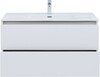 Тумба c раковиной Aquanet Lino 100 (Flat) белый глянец