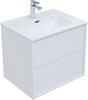 Тумба c раковиной Aquanet Lino 60 (Flat) белый глянец