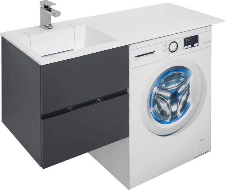 Тумба с раковиной Aquanet Алвита 120 L серый антрацит