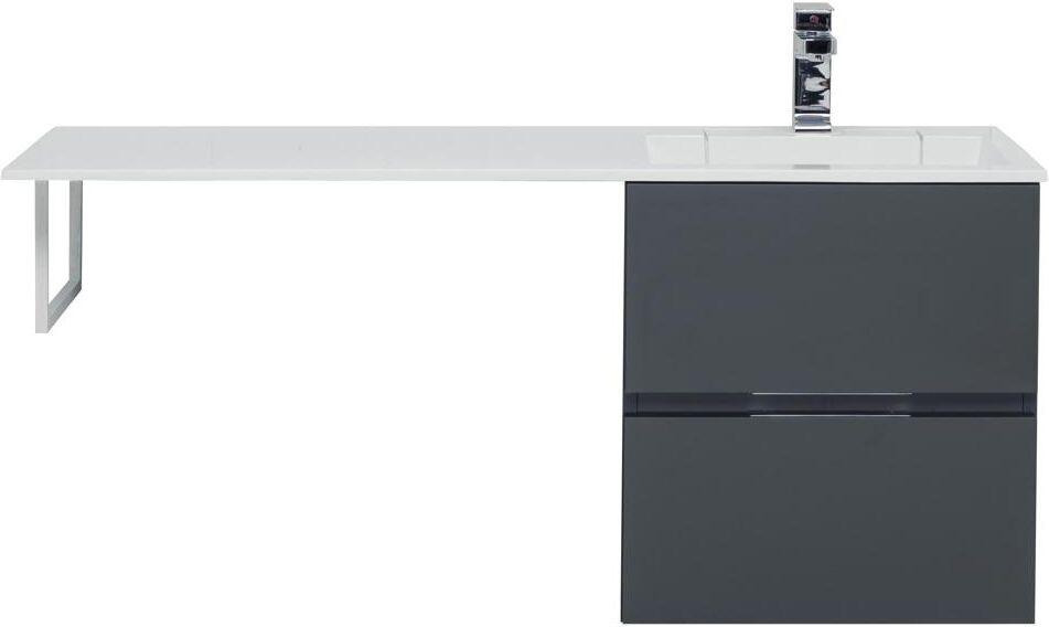 Тумба с раковиной Aquanet Алвита 120 R серый антрацит