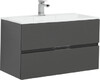 Тумба с раковиной Aquanet Алвита 90 серый антрацит