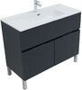 Тумба с раковиной Aquanet Алвита New 100 1 ящик, 2 дверцы, антрацит