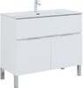 Тумба с раковиной Aquanet Алвита New 100 1 ящик, 2 дверцы, белый матовый