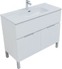 Тумба с раковиной Aquanet Алвита New 100 1 ящик, 2 дверцы, белый матовый