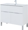 Тумба с раковиной Aquanet Алвита New 100 1 ящик, 2 дверцы, белый матовый