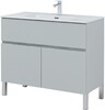 Тумба с раковиной Aquanet Алвита New 100 1 ящик, 2 дверцы, серый