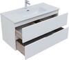 Тумба с раковиной Aquanet Алвита New 100 2 ящика, белый матовый