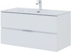 Тумба с раковиной Aquanet Алвита New 100 2 ящика, белый матовый