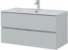 Тумба с раковиной Aquanet Алвита New 100 2 ящика, серый