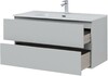 Тумба с раковиной Aquanet Алвита New 100 2 ящика, серый