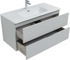 Тумба с раковиной Aquanet Алвита New 100 2 ящика, серый