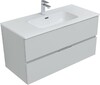 Тумба с раковиной Aquanet Алвита New 100 2 ящика, серый