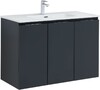 Тумба с раковиной Aquanet Алвита New 100 3 дверцы, антрацит