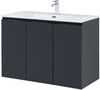 Тумба с раковиной Aquanet Алвита New 100 3 дверцы, антрацит