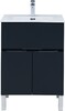 Тумба с раковиной Aquanet Алвита New 60 1 ящик, 2 дверцы, антрацит