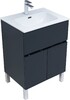 Тумба с раковиной Aquanet Алвита New 60 1 ящик, 2 дверцы, антрацит