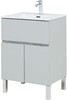 Тумба с раковиной Aquanet Алвита New 60 1 ящик, 2 дверцы, серый