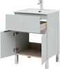 Тумба с раковиной Aquanet Алвита New 60 1 ящик, 2 дверцы, серый