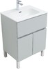 Тумба с раковиной Aquanet Алвита New 60 1 ящик, 2 дверцы, серый